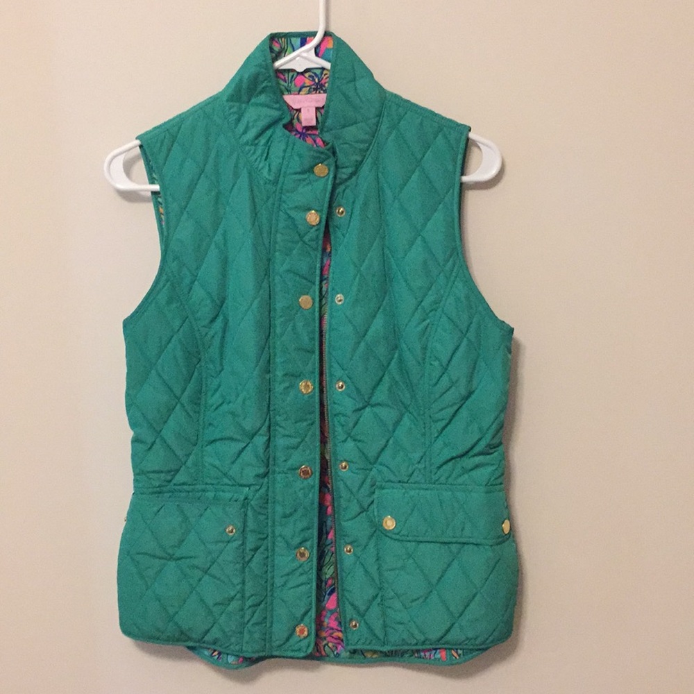 Green quilted Lilly Pulitzer vest